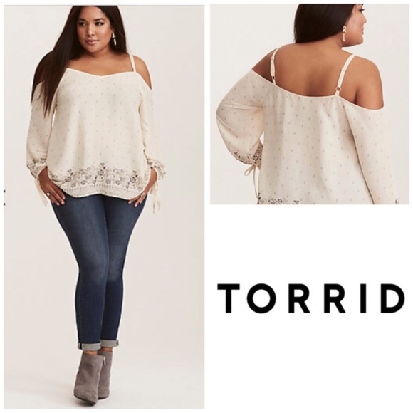 torrid Tops - Torrid crepe cold shoulder blouse
